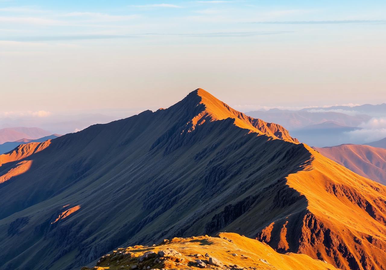 Sample photo of Helvellyn ridge in the Lake District at sunrise